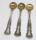 A SET OF 3  RARE ANTIQUE  GORHAM BUTTERCUP  STERLING  SALT SPOONS 2 3/4" NO MONO