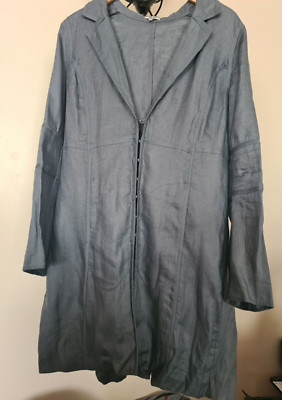 Noa Noa 100% Linen Duster Jacket Grey Size L  measurements in Description CA1224