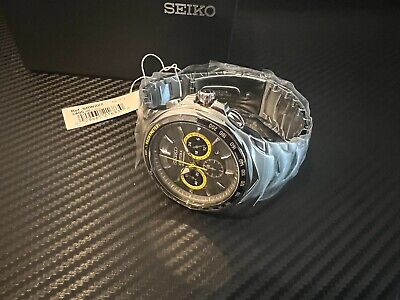 Seiko Coutura Motor Sports Race Car Silver Yellow Quartz Seiko Coutura Motor Sports Race Car Silver Yellow Quartz