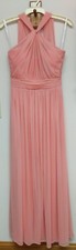 ALFRED SUNG Bridesmaid Dress SIZE 6 Chiffon Knit D720 Twist Halter APRICOT