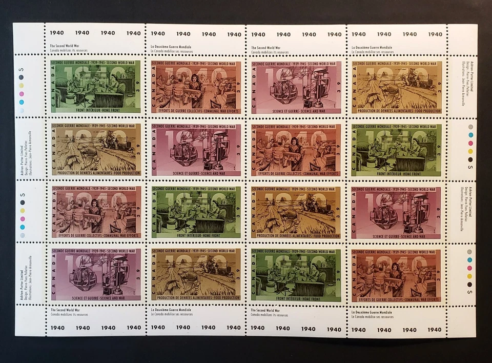 Stamps Canada Mint: World War ll Series: 1940-'45 6 full panes of 16  VF MNH - Image 2 of 4