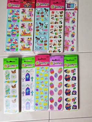 *2 SHEET MIN* *SEE NOTE* Vintage 90s Sandylion Easter Bunny Flower Egg Stickers