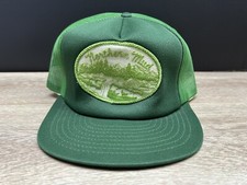Vintage Northern Mud Green Trucker Mesh Snapback Hat Cap Made In USA