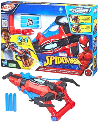 Nerf Marvel Spiderman 2 in 1 Strike 'N Splash Blaster Neu Superheld Spielzeug Alter 5+