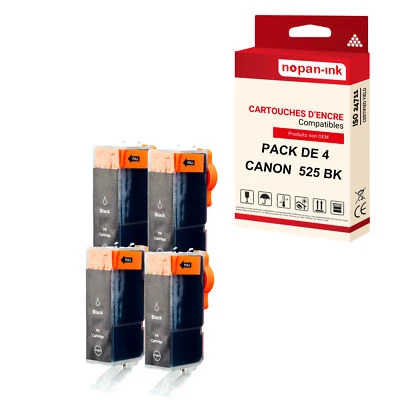 Cartouche CANON PGI 525XL Noir compatible x4 NOPAN-INK - Photo 1/3