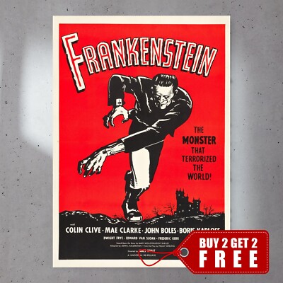 Frankenstein (1931) A4 Movie Poster Premium Gloss 230gsm Paper 019