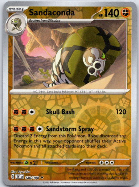 Sandaconda 120/198 - Reverse Holo - Pokemon - Scarlet & Violet - NM/M