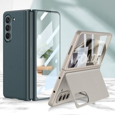 For Samsung Galaxy Z Fold 6 5 4 Luxury Leather Case Magnetic Stand Screen Cover