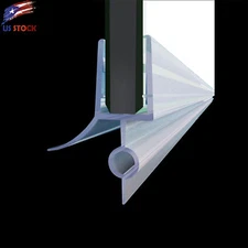 2-Pack Fit 3/8" Frameless Shower Door Sweep Bottom Seal Wipe Drip Rail 36''