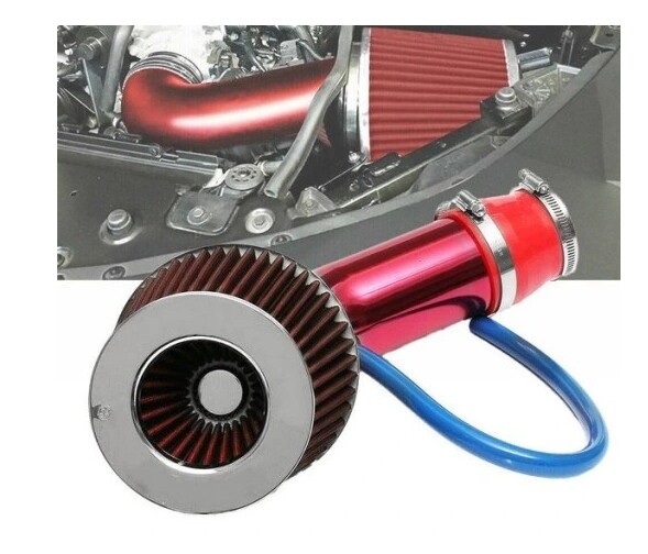 3 76mm Rot Sportluftfilter KFZ Auto Air Intake Kit Sport Luftfilter Universal