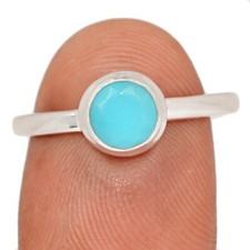 Natural Kingman Turquoise 925 Sterling Silver Ring Jewelry s.8.5 CR67506