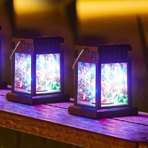 LED Solar Lantern Hanging Lights Outdoor Yard Patio Garden Waterproof Decor Lamp