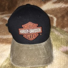 Harley Davidson Licensed Cap Hat Made In USA Adjustable Leather Strap