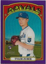 2021 Topps Heritage High Number TYLER ZUBER Hot Box Purple Refractor Royals RC