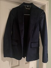 Frame Velour-like Velvety Blazer Gorgeous Navy Blue Size 0