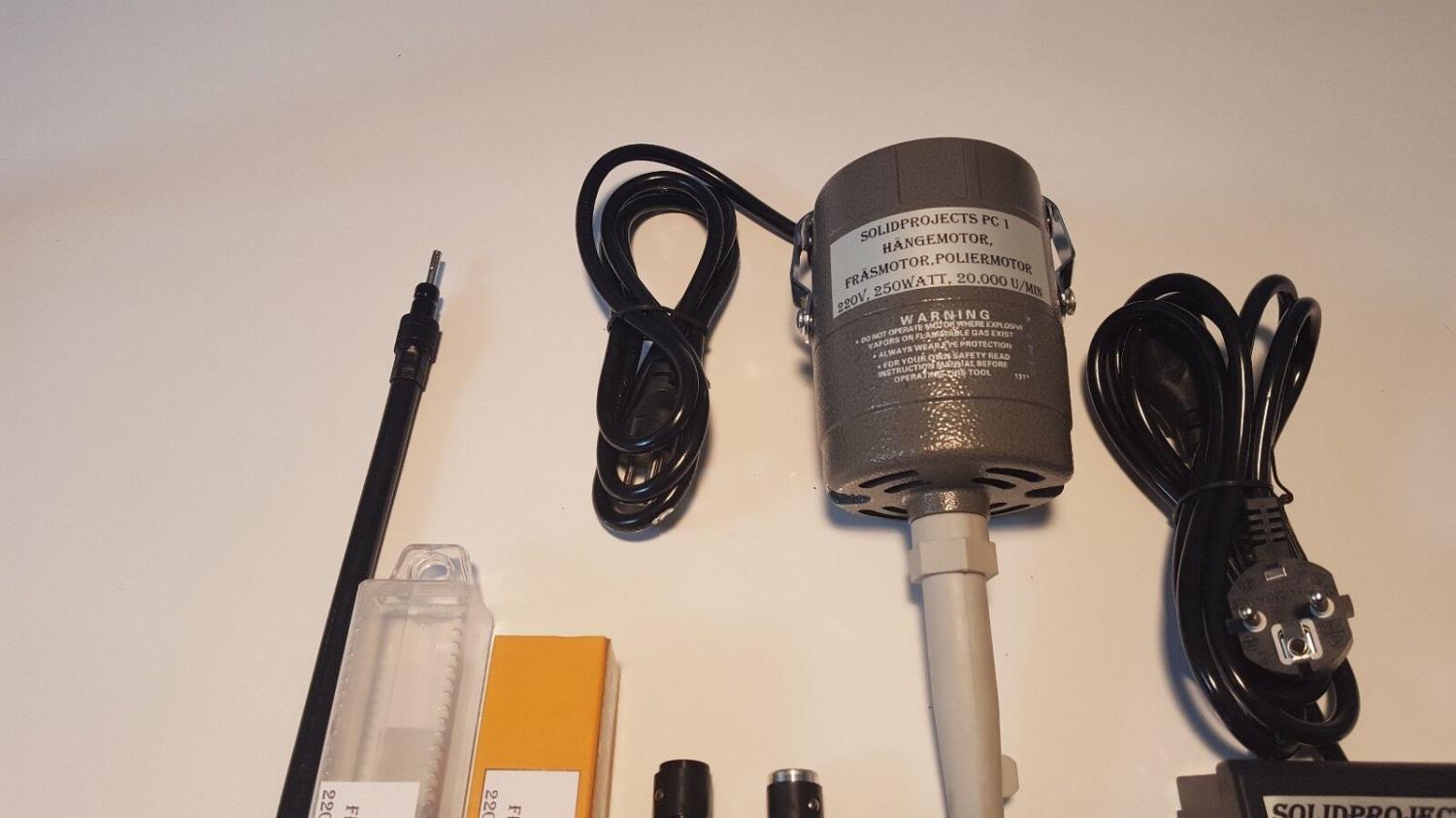 Hanging Motor with 2x Chuck up to 6mm, Polishing Motor, Flexible Shaft, Milling Machine