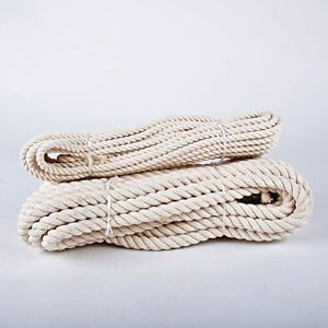 18mm 100% Natural Pure Jute Rope 3 Strand Braided Twisted Cord Twine Sash 