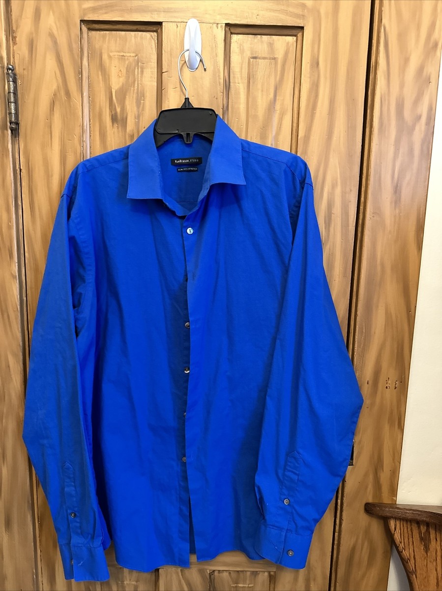 Van Heusen Men's Regular Fit Dress Shirt - Flex Collar & Stretch Fabric, Royal Blue, 16.5 Neck 36/37 Sleeve - View #9
