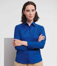 Russell Collection Ladies Long Sleeve Easy Care Oxford Shirt Workwear