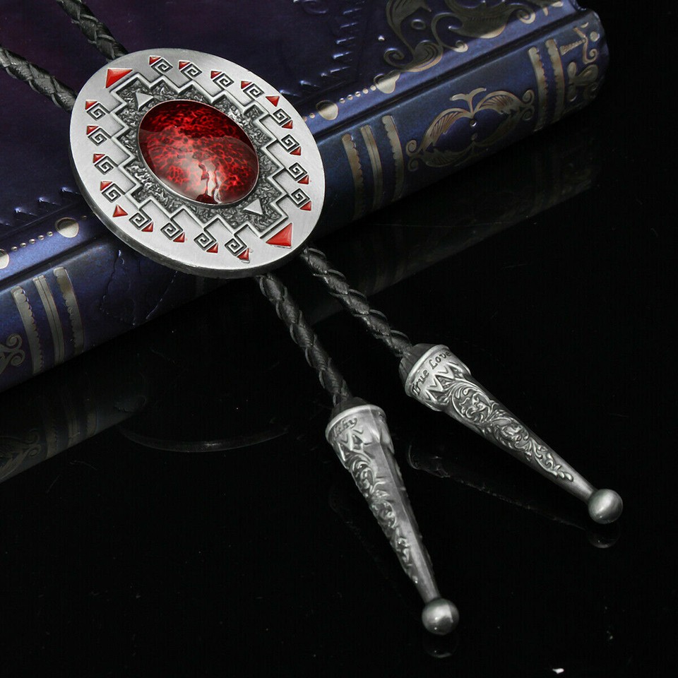Bolo tie Western Cowboy Opal Rodeo Leather Necktie Bolo tie Western Cowboy Opal Rodeo Leather Necktie