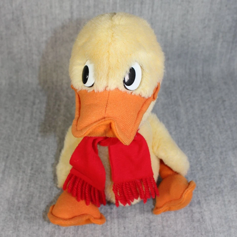 ALFRED J. KWAK Duck Plush Red Scarf Harlekijn Otto Simon Vintage 1980s VHTF Toy - Bild 3 von 4