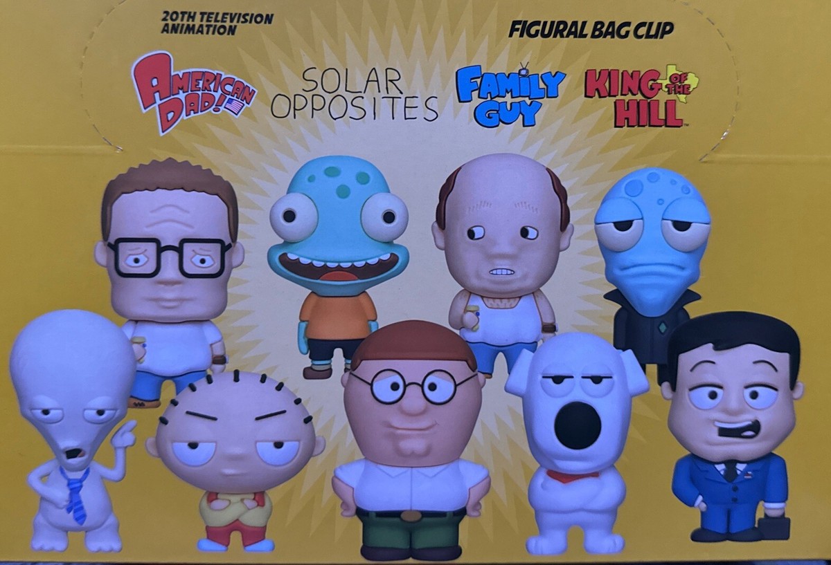 American Dad, Solar Opposites, Family Guy, King Of The Hill Bag Clip Figure  Rare | eBay
