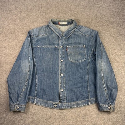 Vintage Levi's Jacke Herren Large Blau 70100 Engineered Jeans Denim Trucker 90er