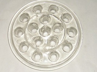 Vintage Clear Glass Flower Frog 16 Hole for Floral Arrangements Vases 5"