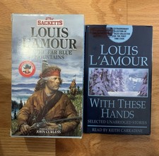 2 Louis L'Amour Audiobooks on Cassette Tape  Sacketts PLUS Hands See Desc 