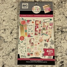 NEW Happy Planner Sticker Book - Layered Florals 421 Pieces               