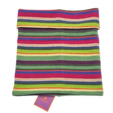 Unisex Men Women Fleece Striped Multicolor Lawn Olive Rooster Neck Warmer Scarf