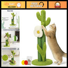 33" Tall Cactus Cat Scratching Post for Large Cats, Heavy Duty with Toys Catni