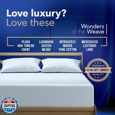 TEXAS LINEN CO. Premium Egyptian Cotton Twin XL Size Fitted Sheet Only - 22" ...