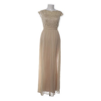 By Malina, Abendkleid, Größe: S, Beige, Seide, Einfarbig, Damen #FvD