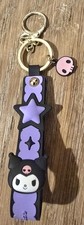 New Licensed Sanrio Kuromi Silicone Wristlet Strap Keychain Bag Charm