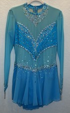 Stunning Turquoise Ice Skating Dress Rhinesto...