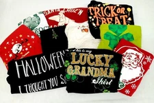 XL Santa claus christmas halloween lucky tick or treat graphic t shirts 10 Lot