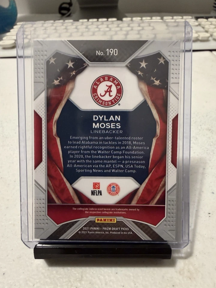 2021 Panini Prizm Draft Picks - All-American Dylan Moses #190 (RC) Rookie Card - Image 2 of 3