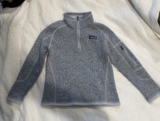 Patagonia Kids XS 5-6 Gray Fleece Zip Jacket 100 Recycled Polyester Pockets