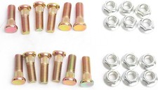 M10 Wheel Studs 12pcs 30mm Length Hex Nuts with Flange and Knurl Serrate