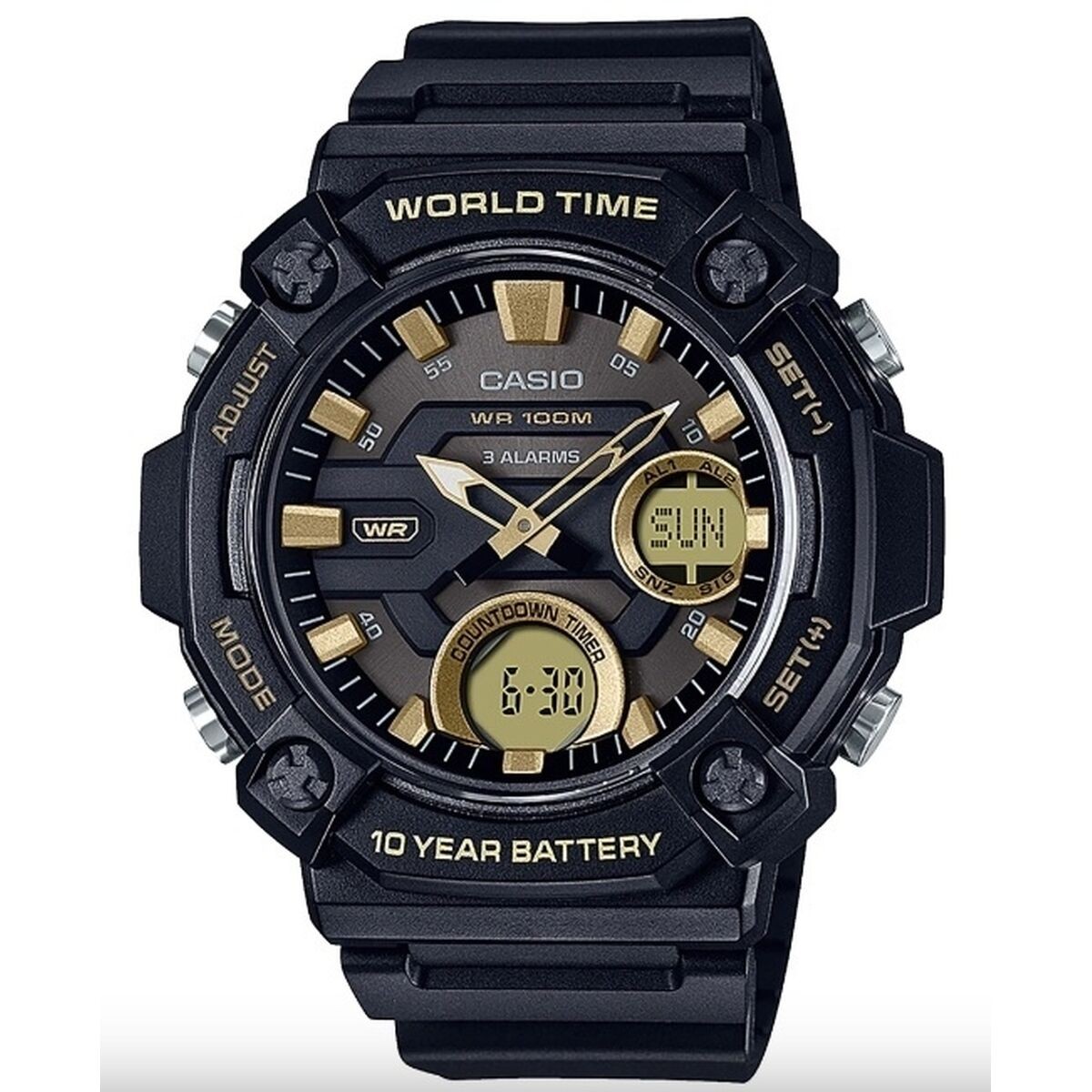 Orologio Uomo Casio OVERSIZE 10 YEAR BATTERY Nero [Ø 52 mm]