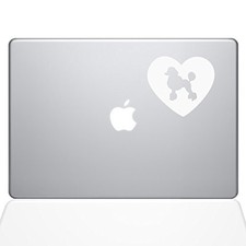 The Decal Guru 1605-MAC-11A-W Heart Poodle Decal Vinyl Sticker 11"MacBook Air