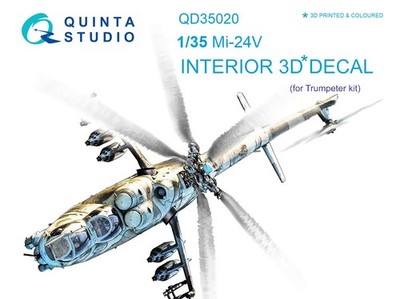 1:35 3D Decal Mil Mi-24V Hind-E Interior Color Decal - Quinta QD35020 Trumpeter
