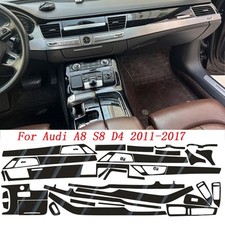 For Audi A8 S8 D4 2011-2017 Glossy Black Pattern Interior Diy Trim Decals