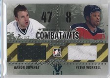 2013-14 ITG Enforcers II Black Vault Sapphire 1/1 Aaron Downey Peter Worrell 0a1