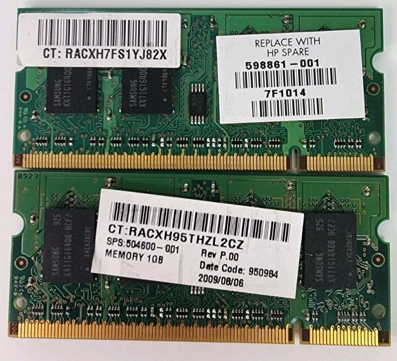 2GB 2x 1GB Kit Dell Latitude E4200 E5400 E5500 E6400 E6500 HP Laptop DDR2 Memory - Image 2 of 2