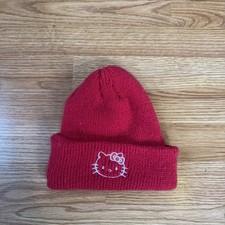 Red Hello Kitty beanie Size Small Cozy Knitted Hat Beanie