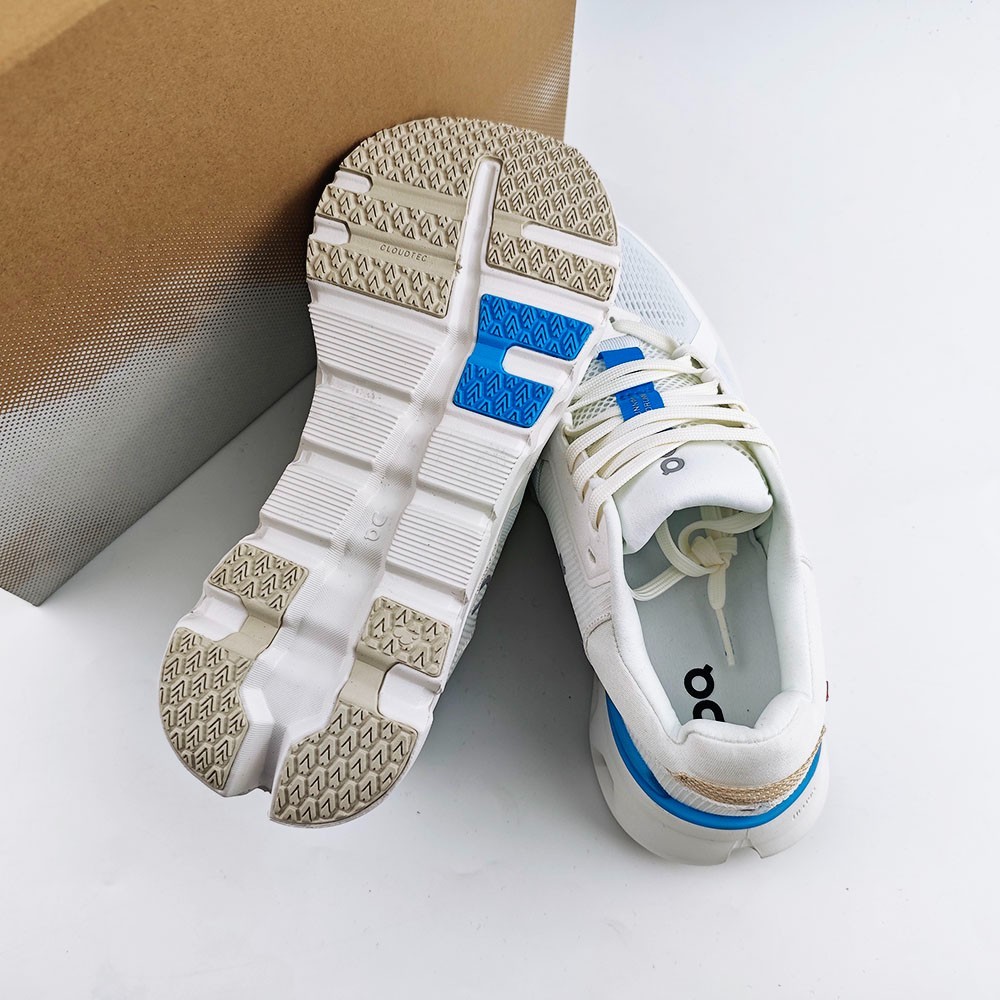 ON Cloudrunner 2 Women's White | Blue Breathable Running Sneakers Size US6-9 image 7