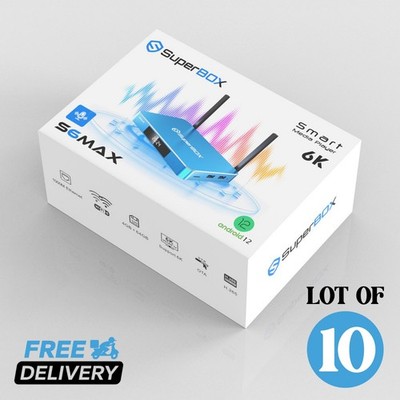 Lot of 10 - SuperBox S6 Max Android TV Box | 6K UHD | Android 12 | Brand New