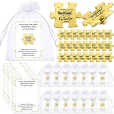25 Sets Valentines Day Employee Gifts - Puzzle Lapel Pins Thank You Cards